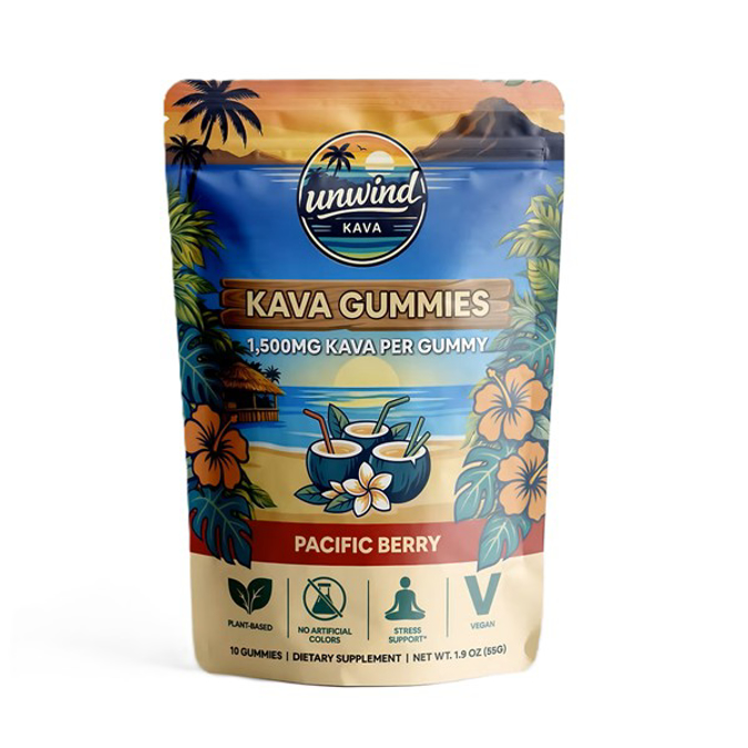 Picture of UNWIND - KAVA 1500MG GUMMES 10CT - PACIFIC BERRY
